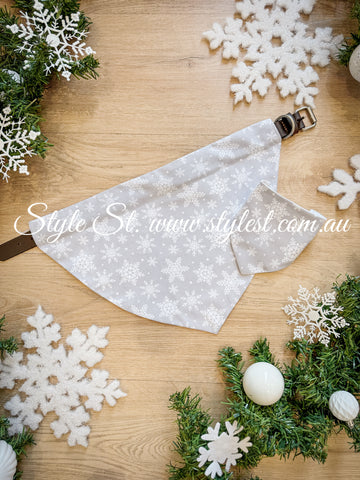 "Silver Snow" Pet Bandana